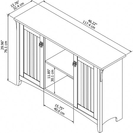 Bush Furniture Salinas Storage Cabinet with Doors, Antique White
