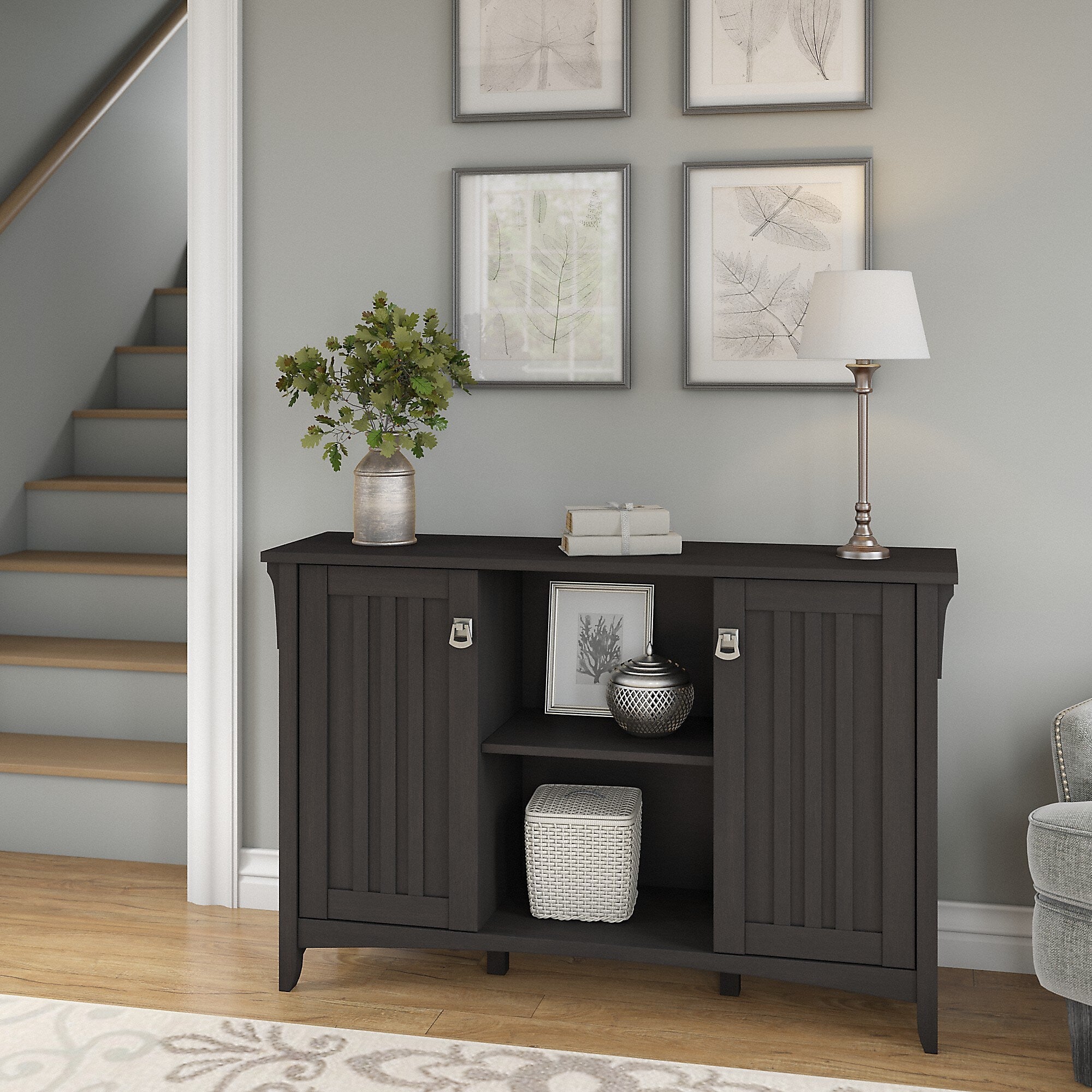 Bush Furniture Salinas Storage Cabinet with Doors, Vintage Black