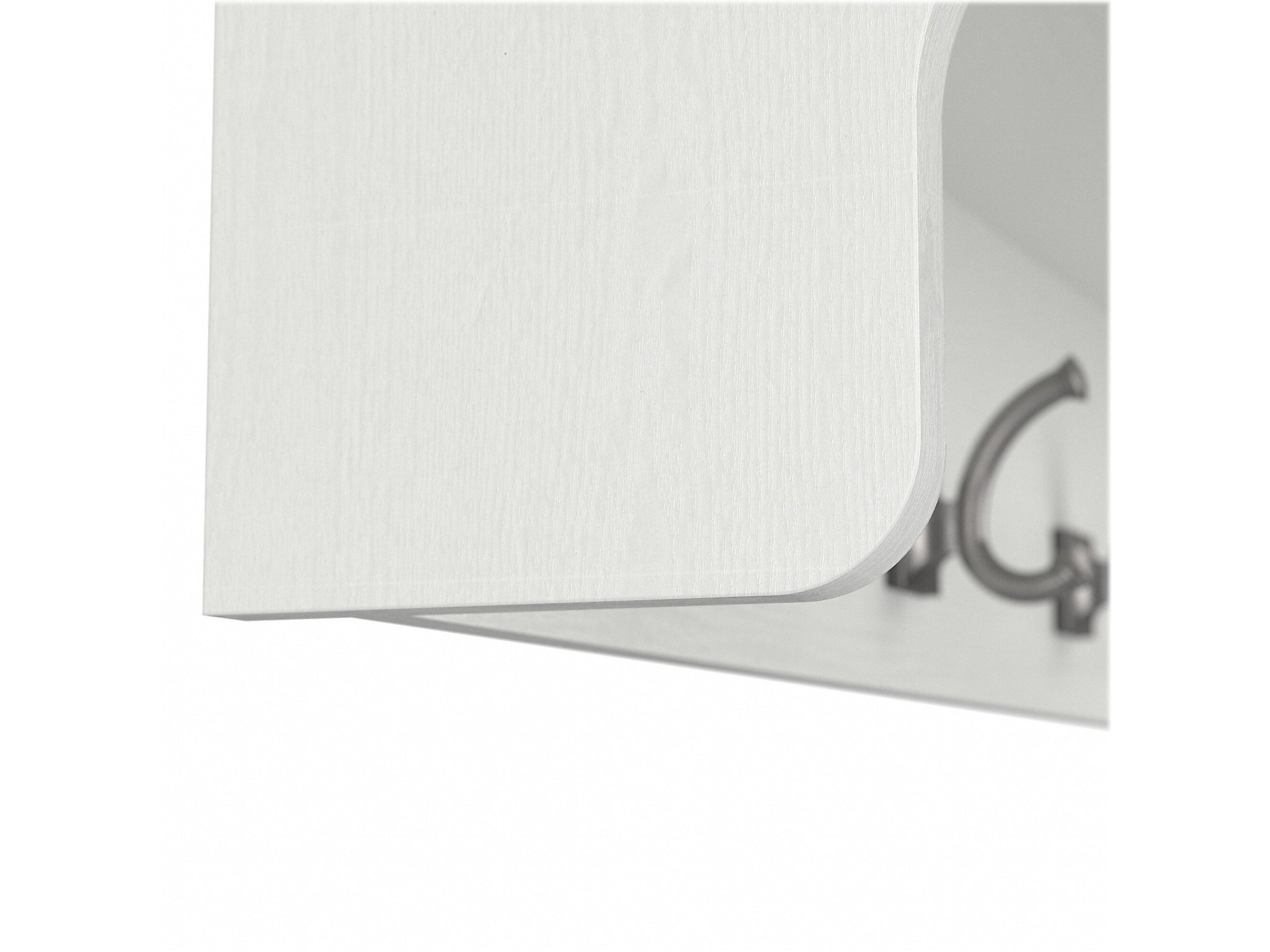Bush Furniture Woodland 40W Wall Mounted Coat Rack with Shelf, White Ash