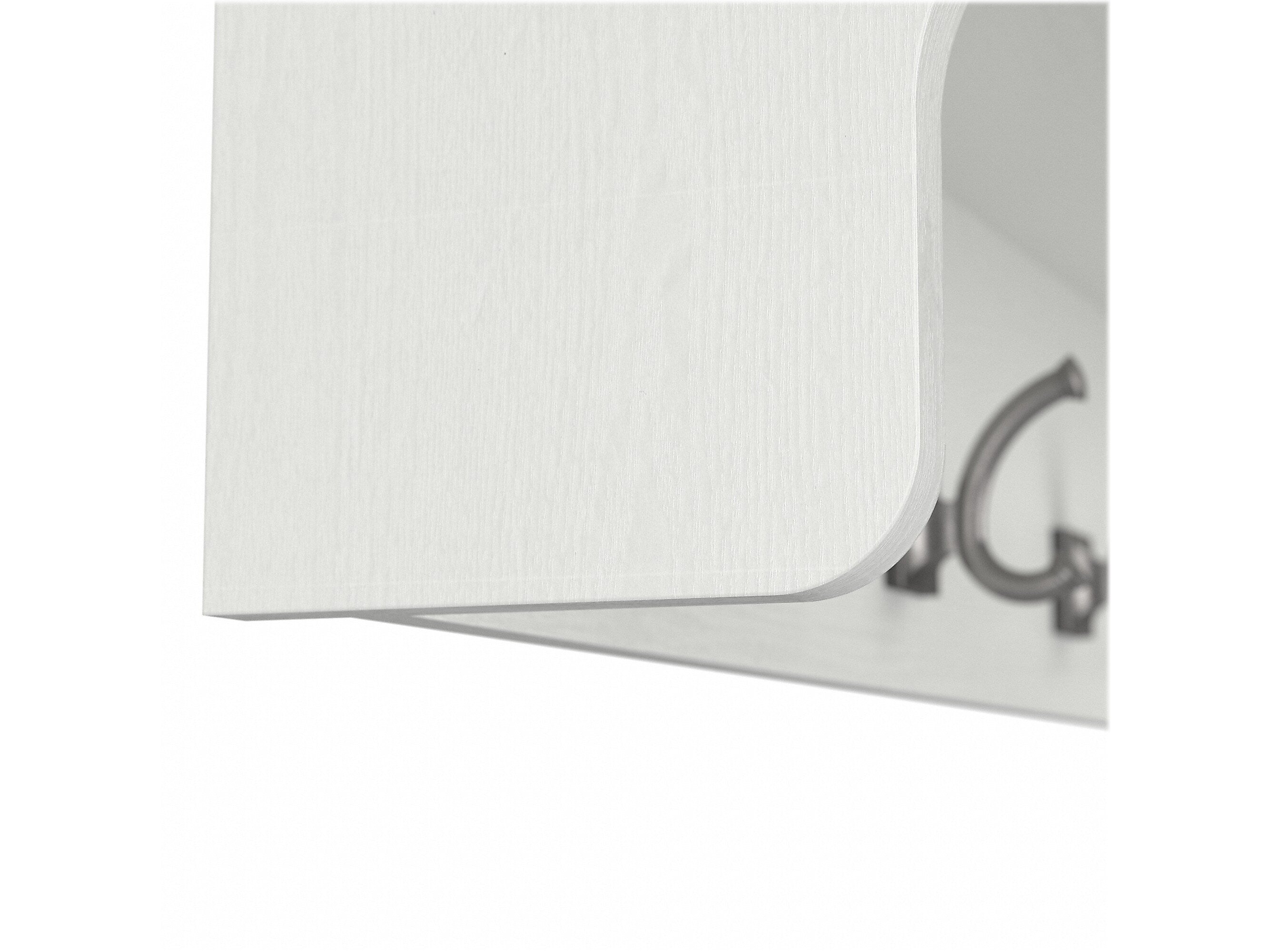 Bush Furniture Woodland 40W Wall Mounted Coat Rack with Shelf, White Ash