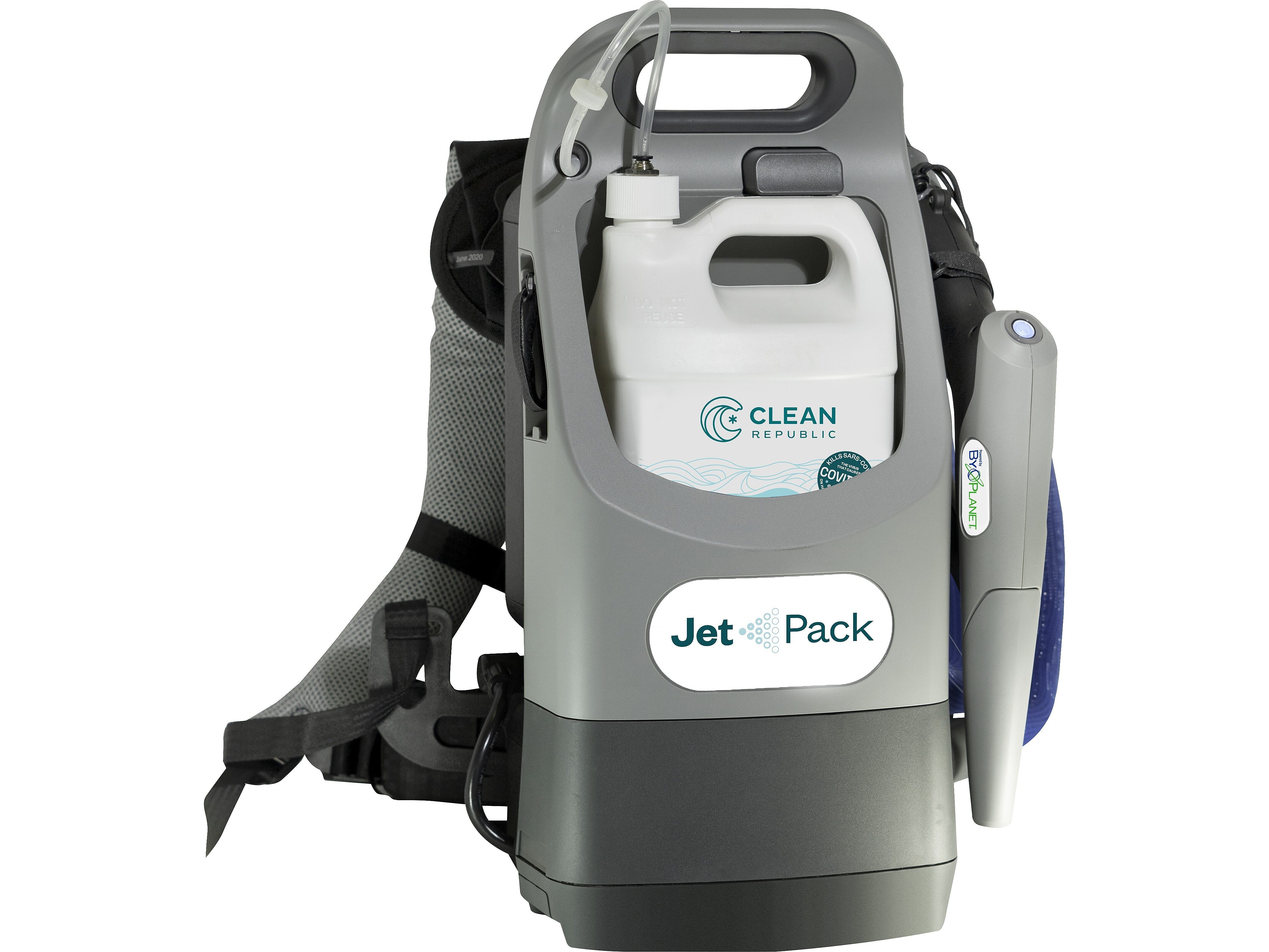 ByoPlanet JetPack Cordless Backpack Electrostatic Sprayer, 128 oz., Gray