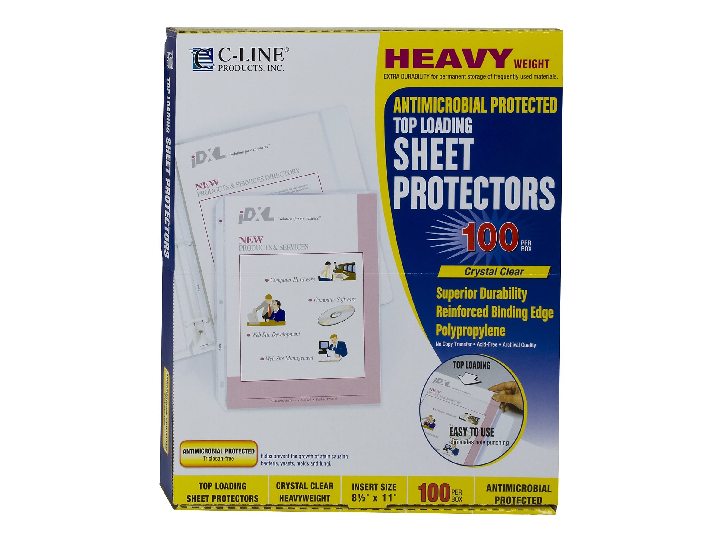 C-Line Heavyweight Polypropylene/PP Sheet Protectors, Heavyweight, Clear, 100/Box