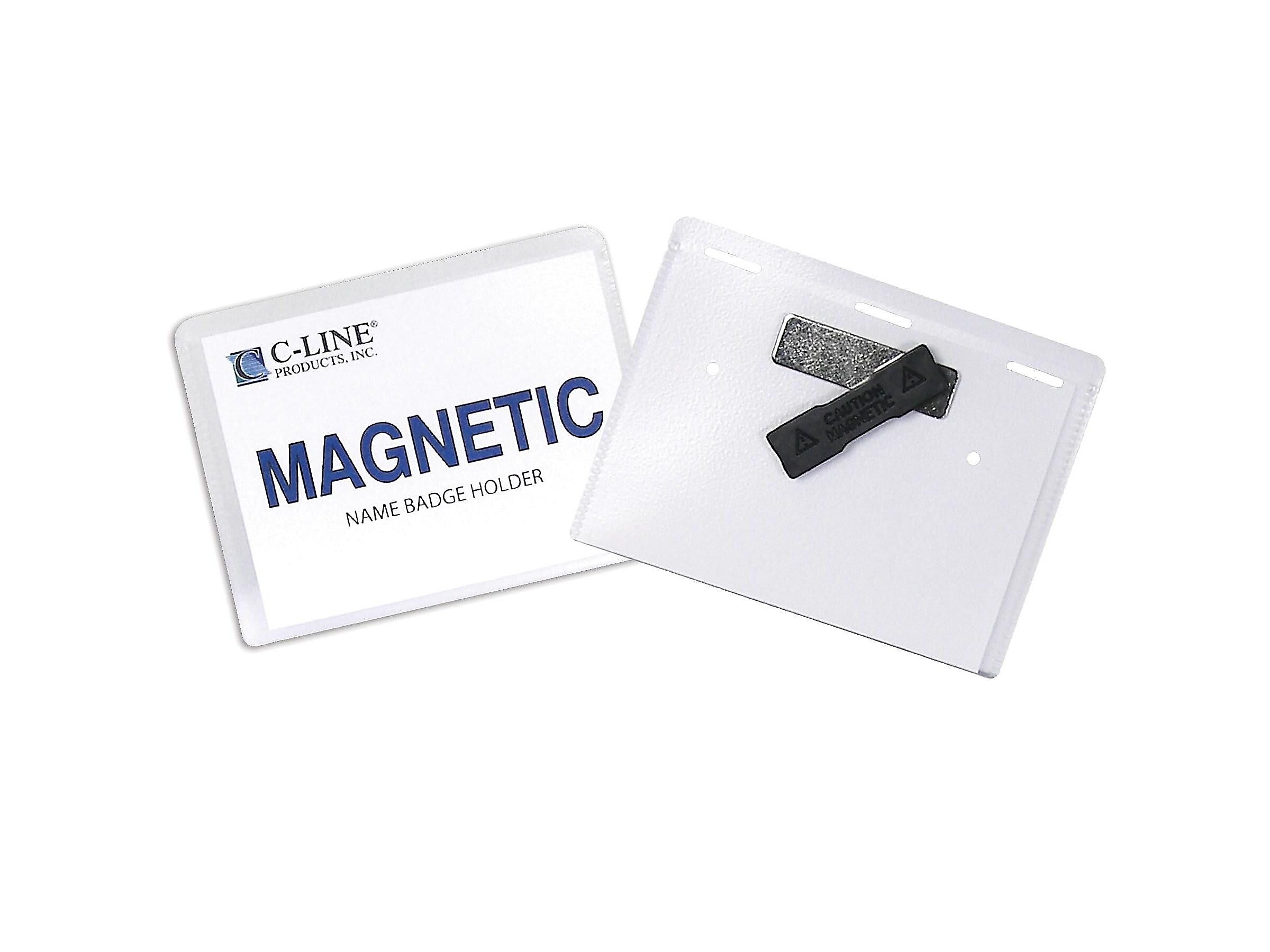 C-Line ID Badge Holders/Cards, Clear with White Inserts, 20/Box