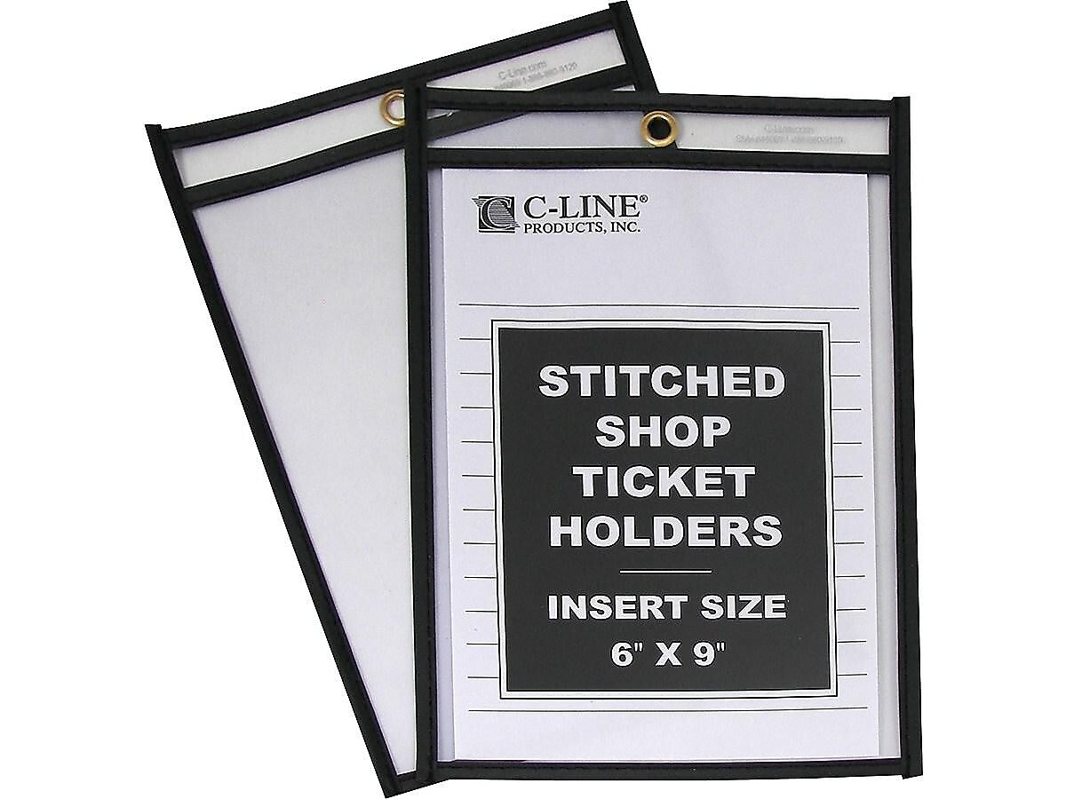 C-Line Job Ticket Holders, 6" x 9", Clear, 25/Box