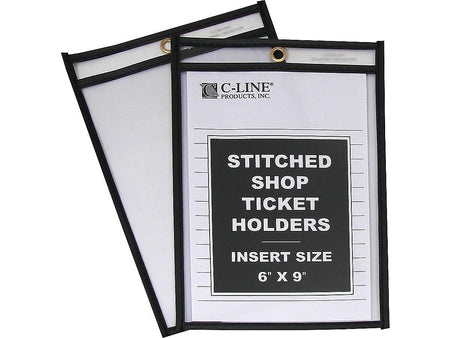 C-Line Job Ticket Holders, 6" x 9", Clear, 25/Box