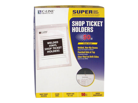 C-Line Job Ticket Holders, 9" x 12", Clear, 50/Box