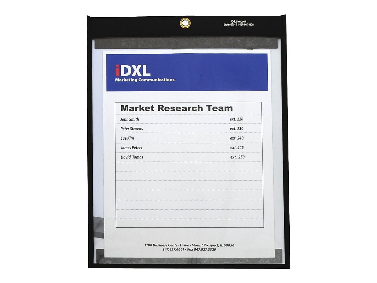 C-Line Magnetic Stitched Job Ticket Holder, 9