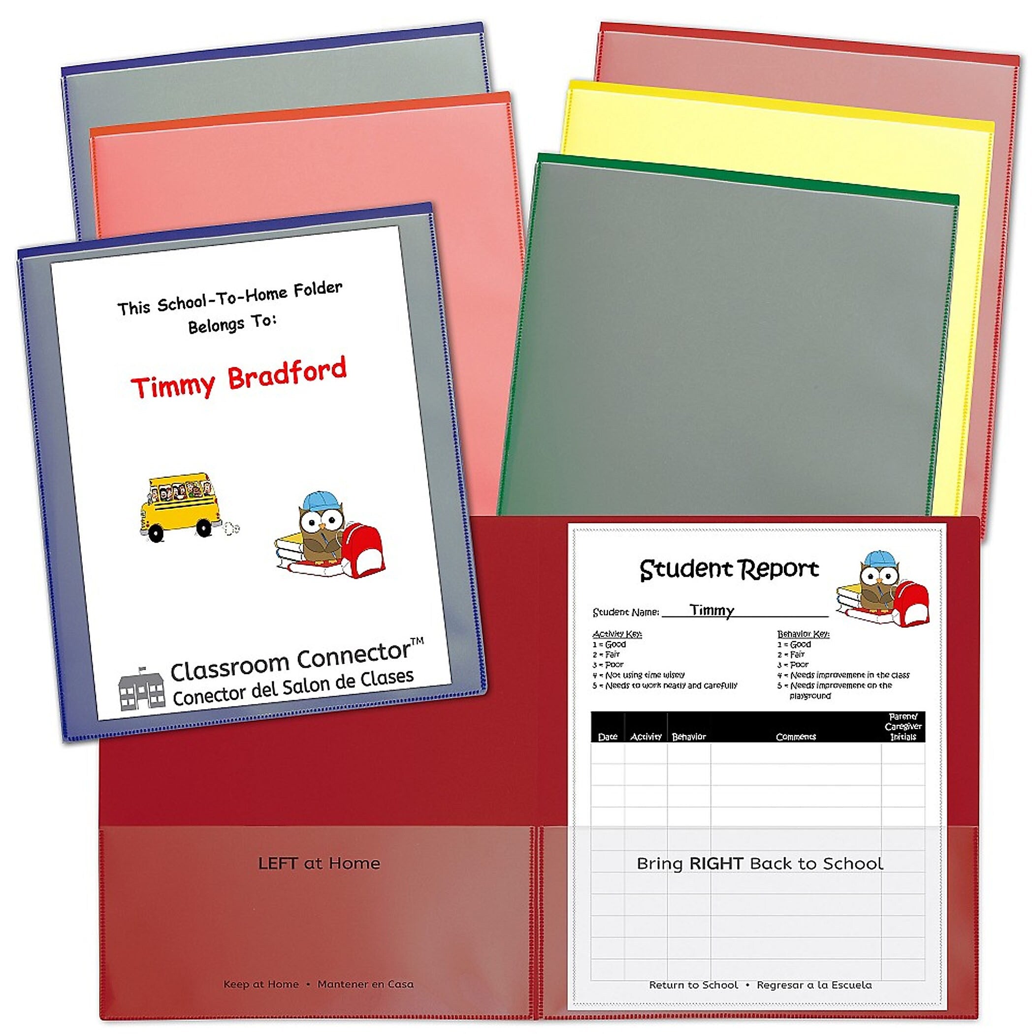 C-Line Plastic Classroom Connector School-To-Home Folder, 11.75