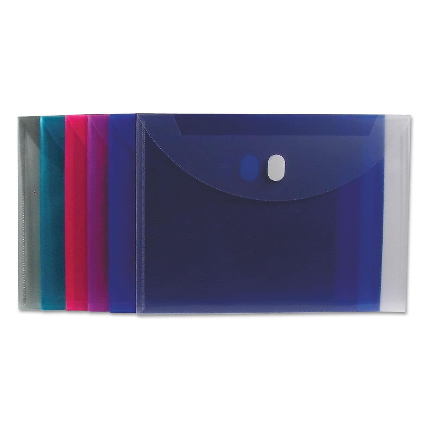 C-Line Plastic Hook & Loop Booklet Envelope, Assorted Colors