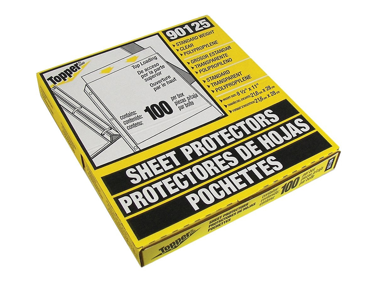 C-Line Topper Standard Weight Sheet Protectors, 8-1/2" x 11", Clear, 100/Box