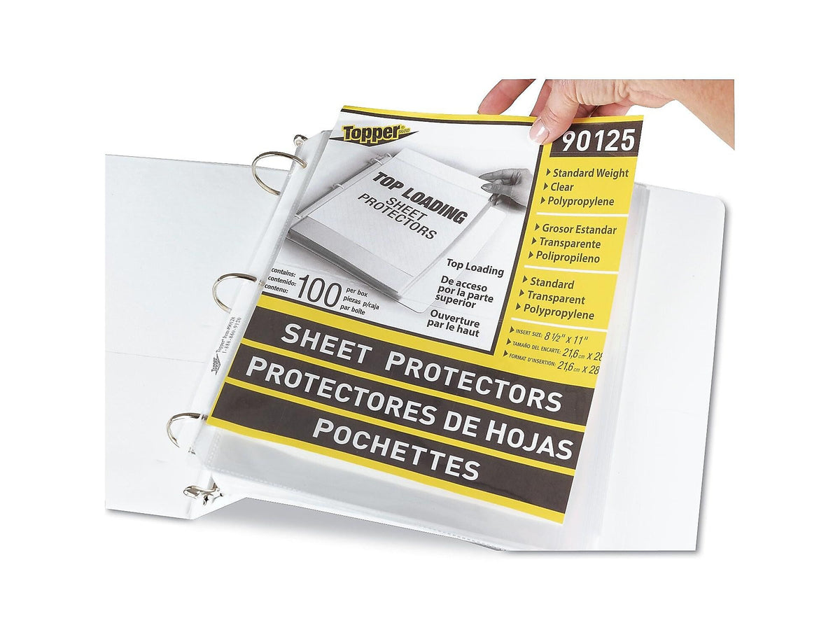 C-Line Topper Standard Weight Sheet Protectors, 8-1/2" x 11", Clear, 100/Box