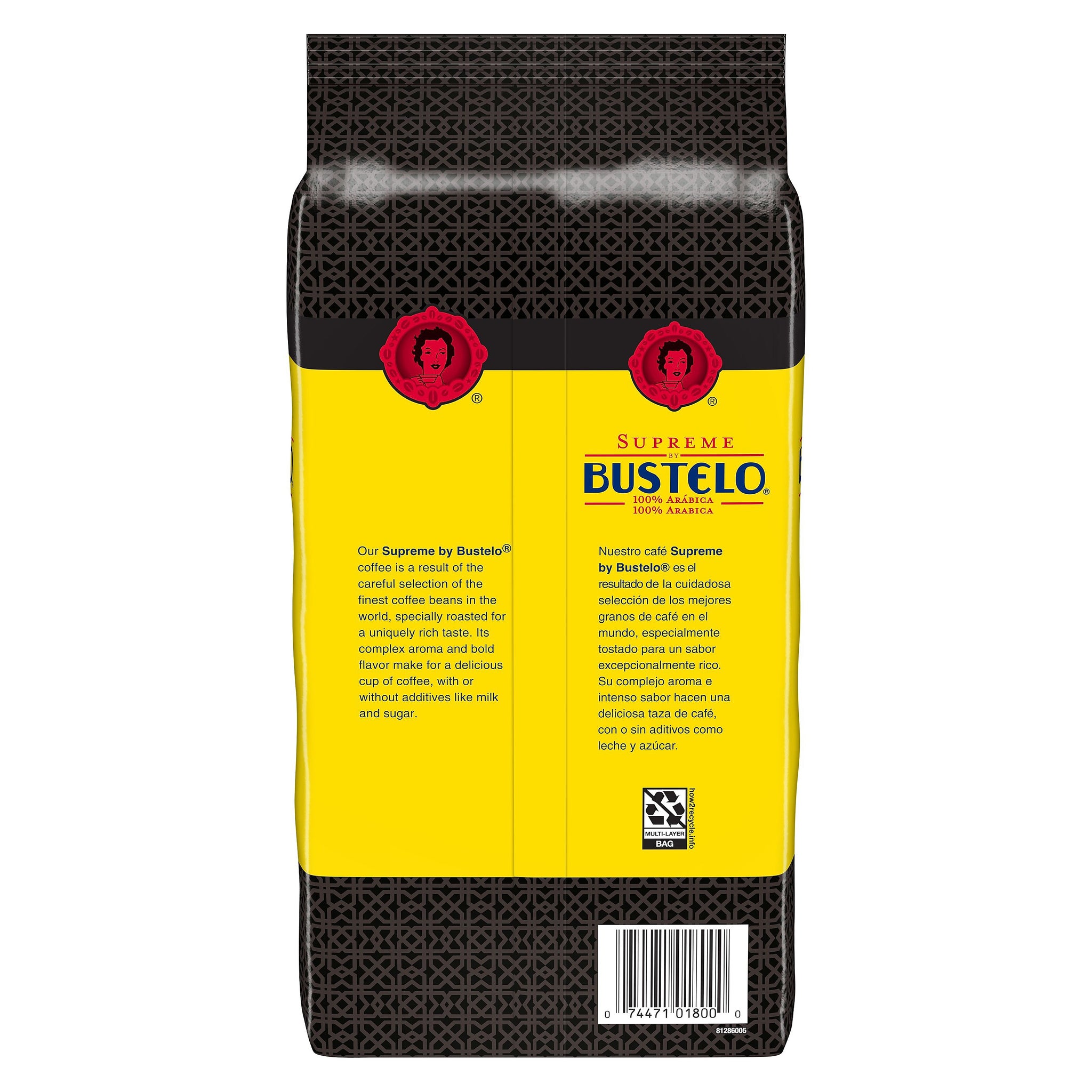 Cafe Bustelo Supreme Espresso Caffeinated Whole Bean Coffee, Dark Roast, 32 oz., Each