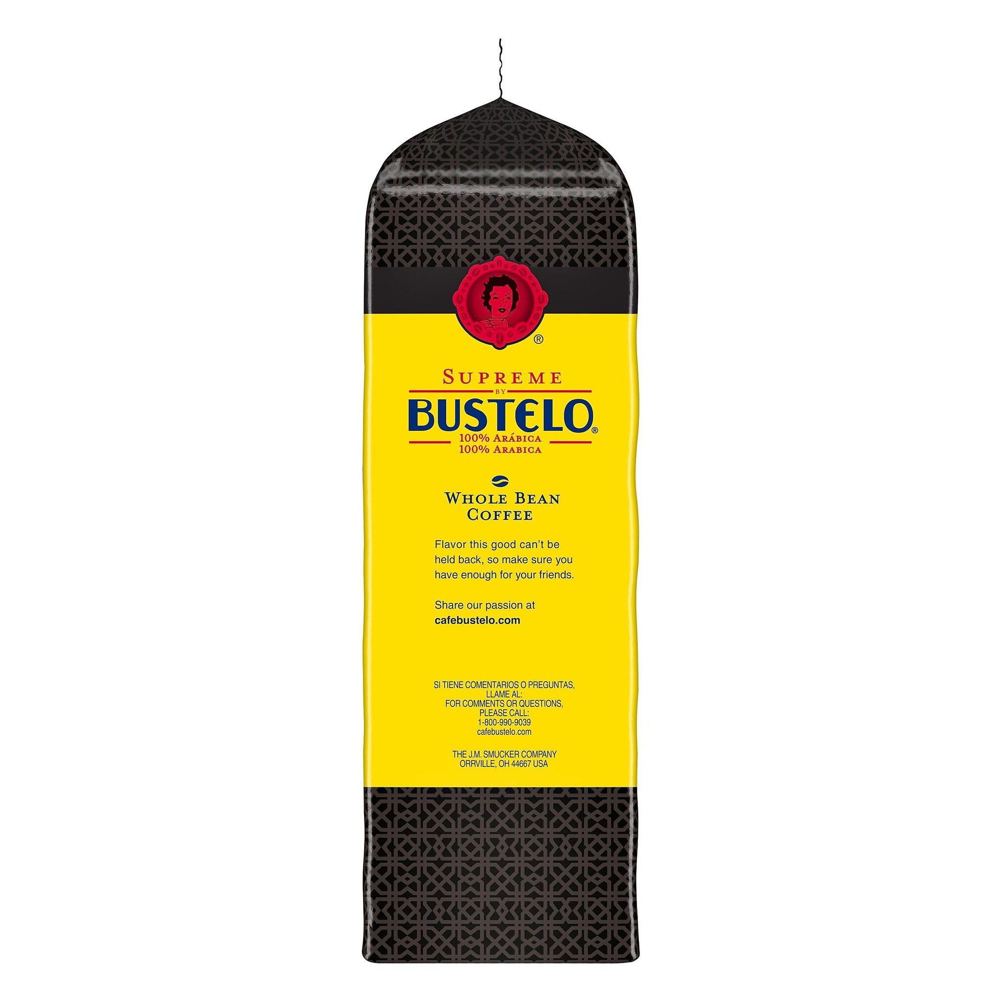 Cafe Bustelo Supreme Espresso Caffeinated Whole Bean Coffee, Dark Roast, 32 oz., Each
