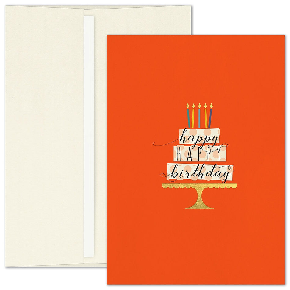 "Cake & Candles Birthday" Birthday Card w/ White Unlined Envelope, 100/BX