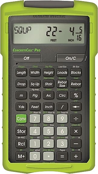 Calculated Industries ConcreteCalc Pro  Construction Calculator, Green
