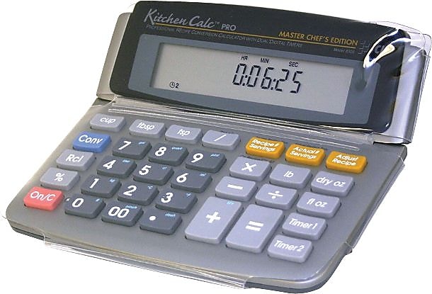 Calculated Industries KitchenCalc Pro  Master Chef Edition Specialty Calculator, Silver and Blue
