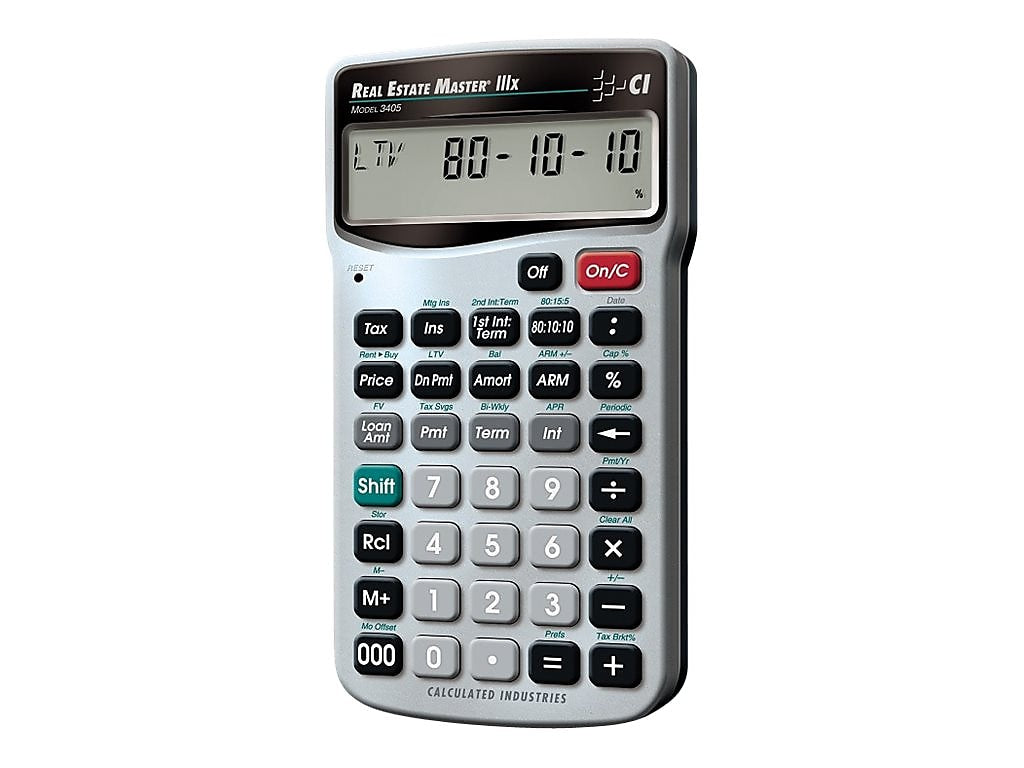 Calculated Industries Master  Real Estate & Mortgage Calculator, Silver/Black