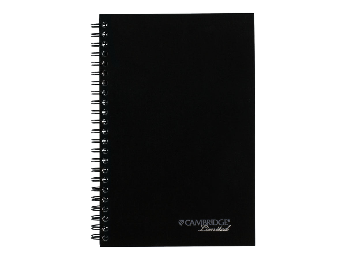 Cambridge 1-Subject Notebooks, 5" x 8", Wide Ruled, 80 Sheets, Black