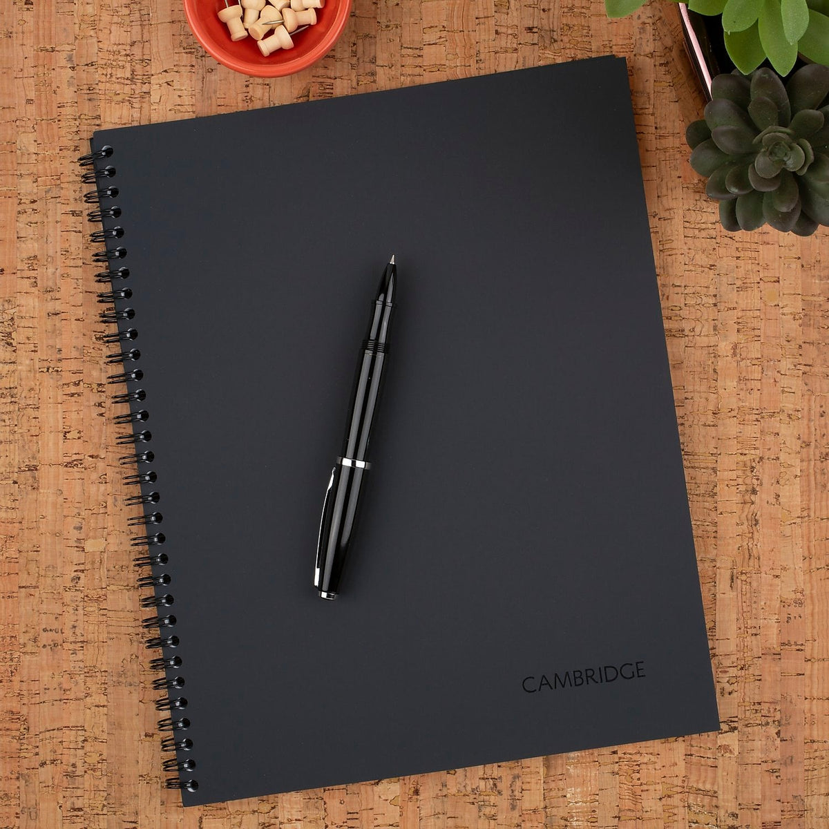 Cambridge 1-Subject Professional Notebooks, 8.5" x 11", Wide Ruled, 80 Sheets, Black