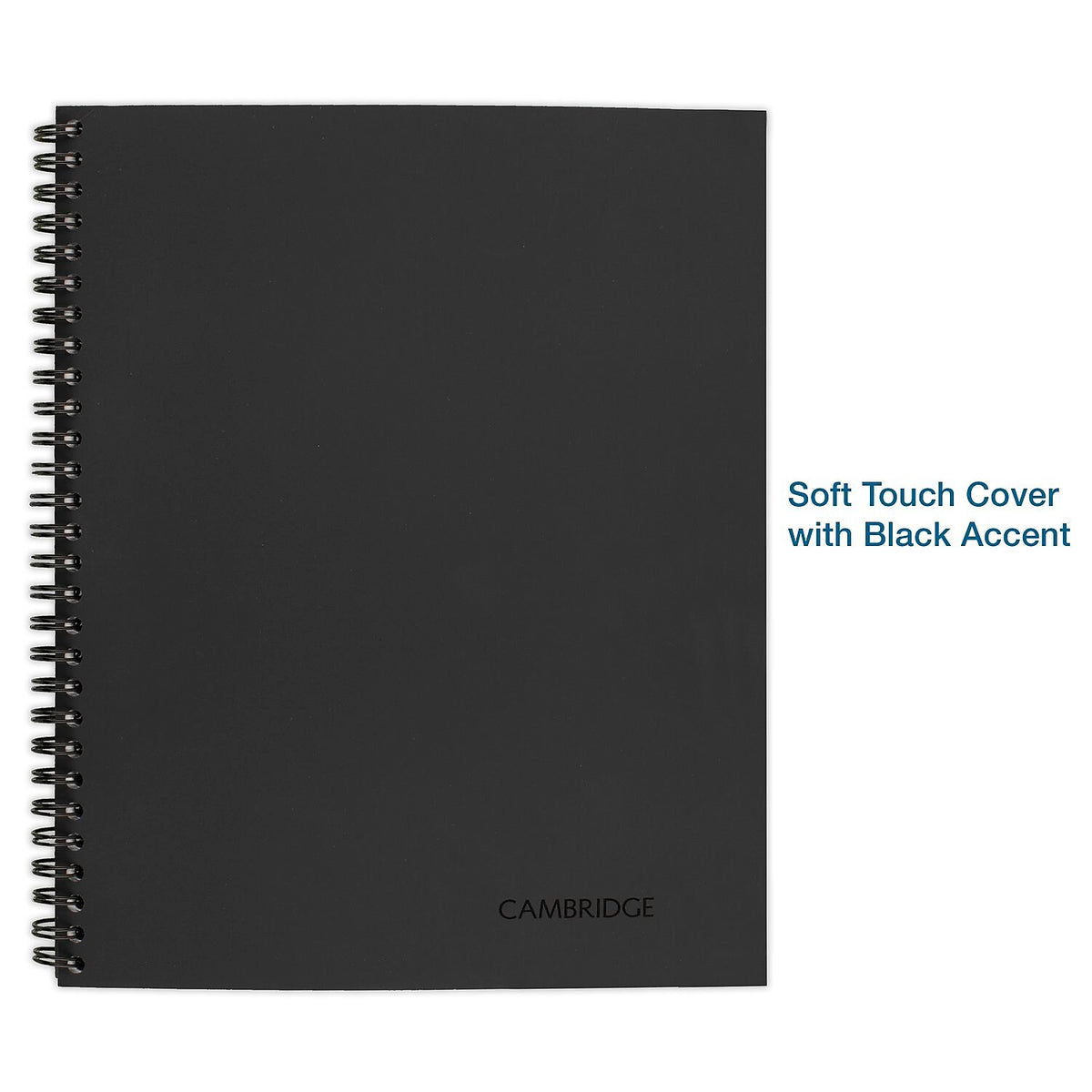 Cambridge 1-Subject Professional Notebooks, 8.5" x 11", Wide Ruled, 80 Sheets, Black