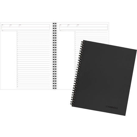 Cambridge 1-Subject Professional Notebooks, 8.5" x 11", Wide Ruled, 80 Sheets, Black