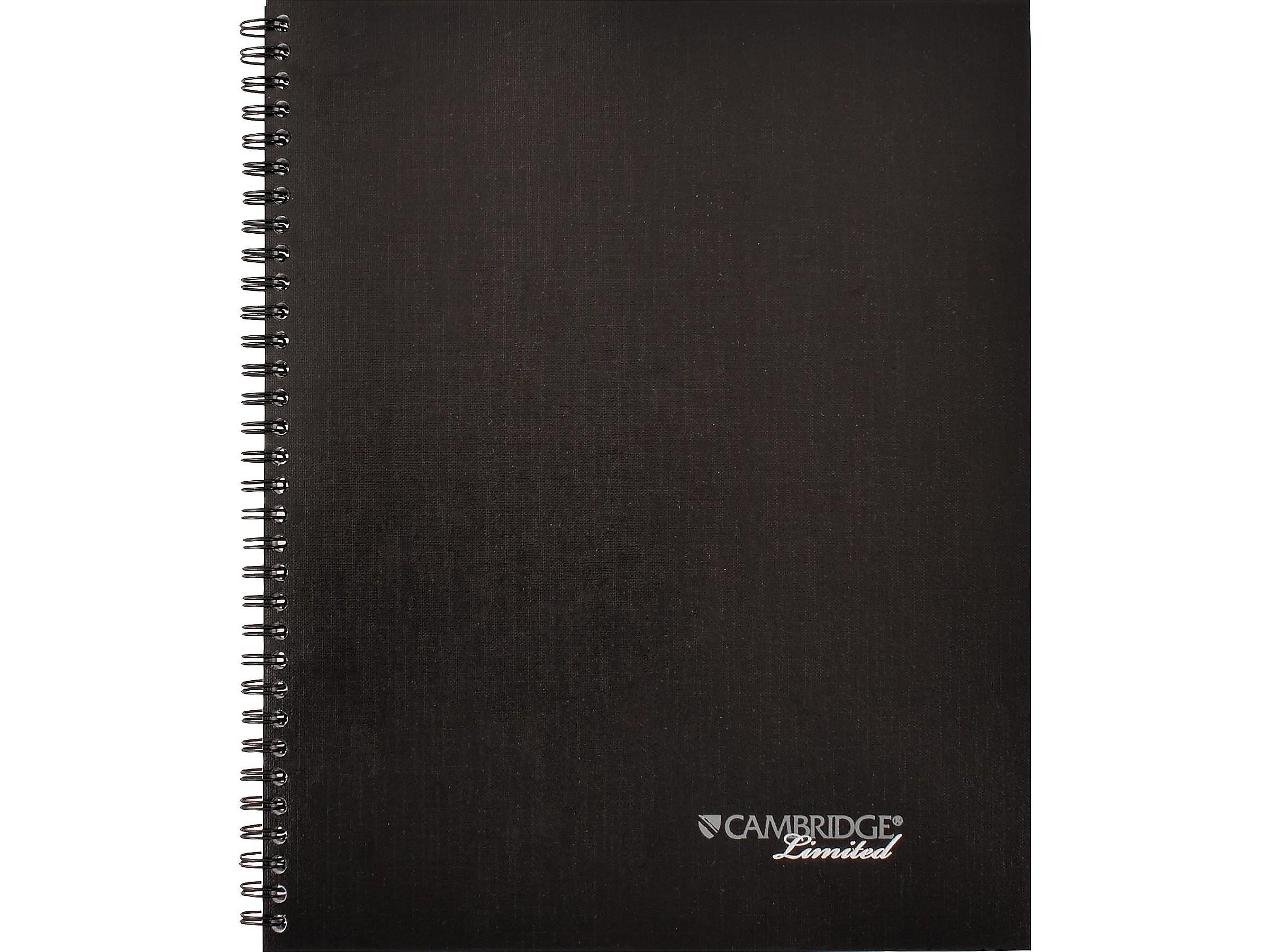 Cambridge 1-Subject Professional Notebooks, 8.88" x 11", Wide Ruled, 80 Sheets, Black