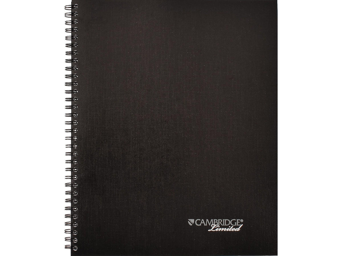 Cambridge 1-Subject Professional Notebooks, 8.88" x 11", Wide Ruled, 80 Sheets, Black