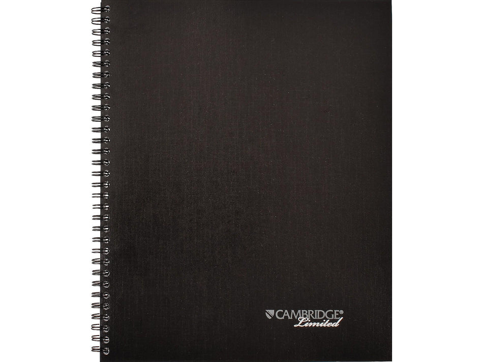 Cambridge 1-Subject Professional Notebooks, 8.88" x 11", Wide Ruled, 80 Sheets, Black