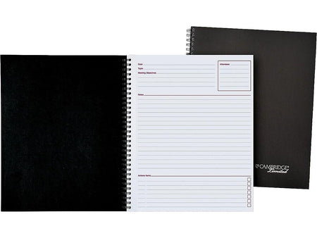 Cambridge 1-Subject Professional Notebooks, 8.88" x 11", Wide Ruled, 80 Sheets, Black