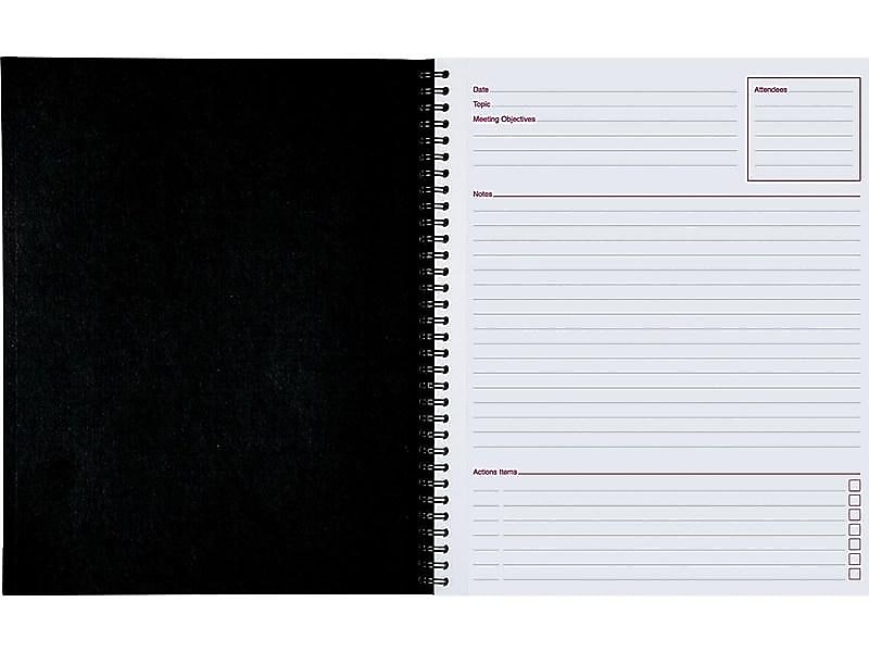 Cambridge 1-Subject Professional Notebooks, 8.88" x 11", Wide Ruled, 80 Sheets, Black