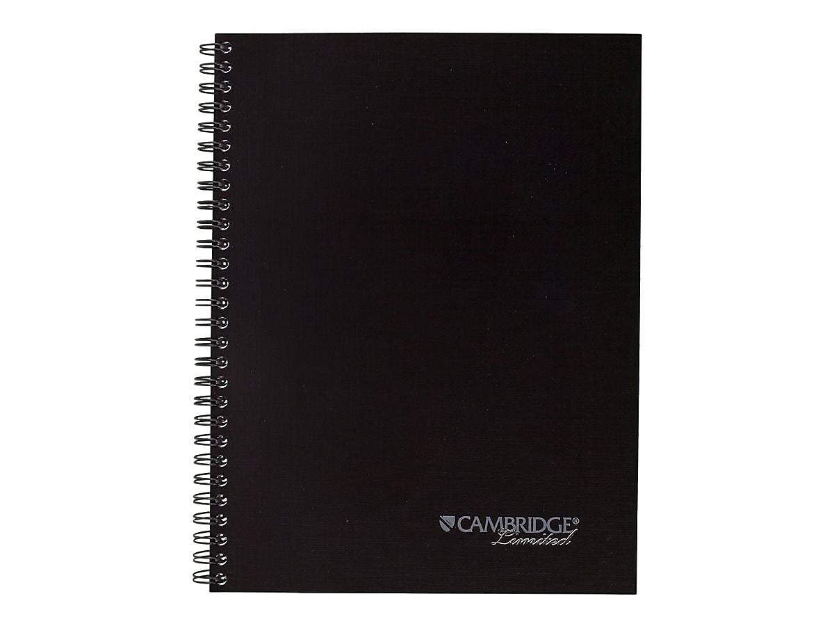 Cambridge Limited 1-Subject Professional Notebooks, 6.63" x 9.5", Wide Ruled, 80 Sheets, Black