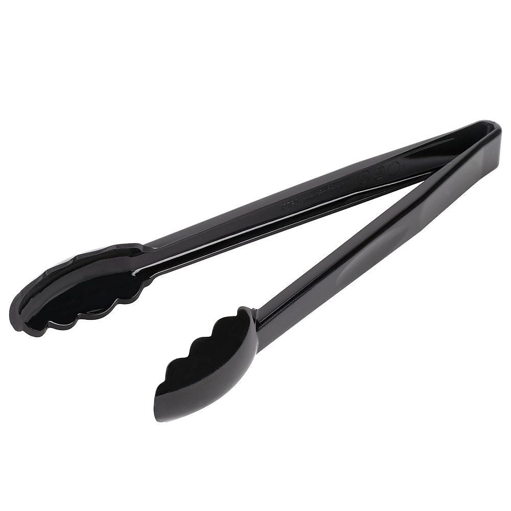 Cambro 12TGS-110, 12'' Scallop Grip Plastic Tongs - Camwear, Black