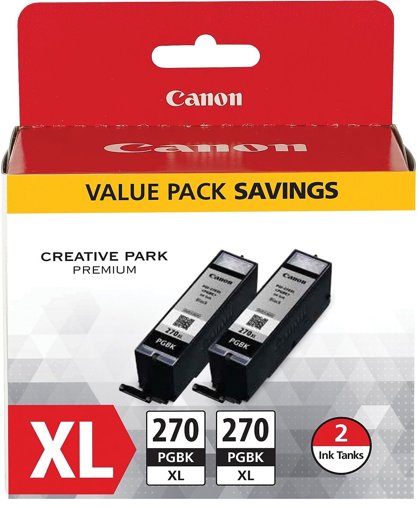 Canon 270 XL Black High Yield Ink, 2/Pack