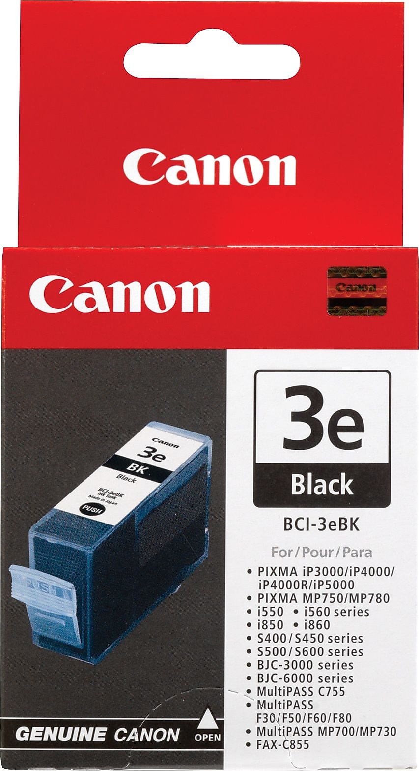 Canon 3e Black Standard Yield Ink Cartridge