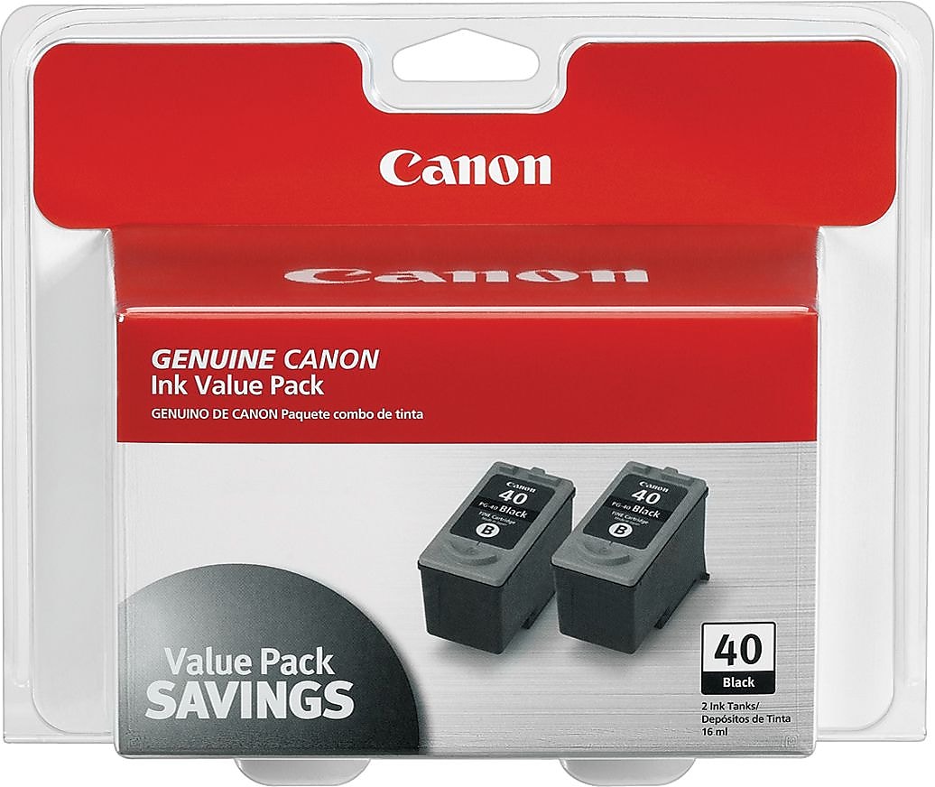 Canon 40 Black Standard Yield Ink Cartridge, 2/Pack