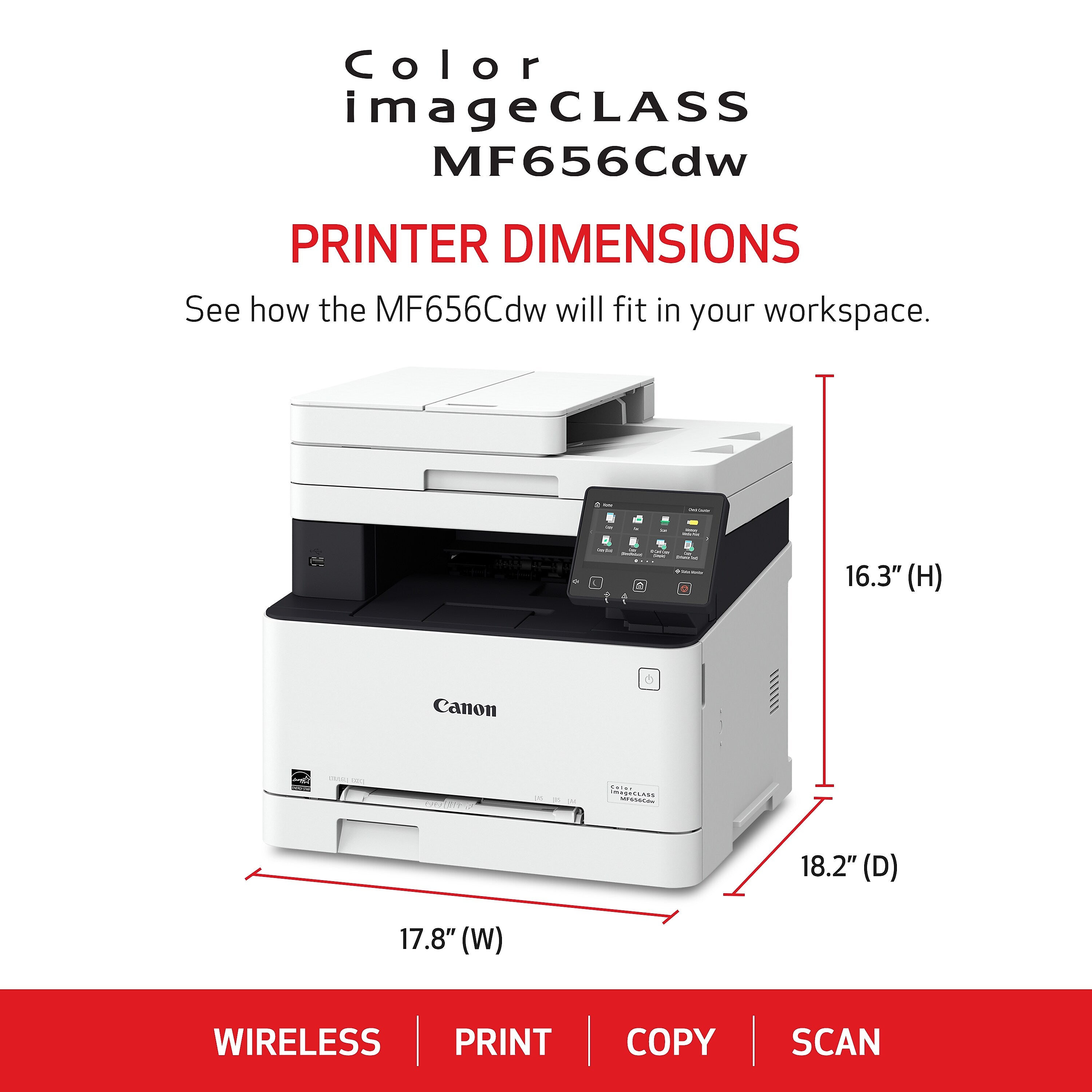 Canon Color imageCLASS MF656Cdw Wireless Color All-in-One Laser
