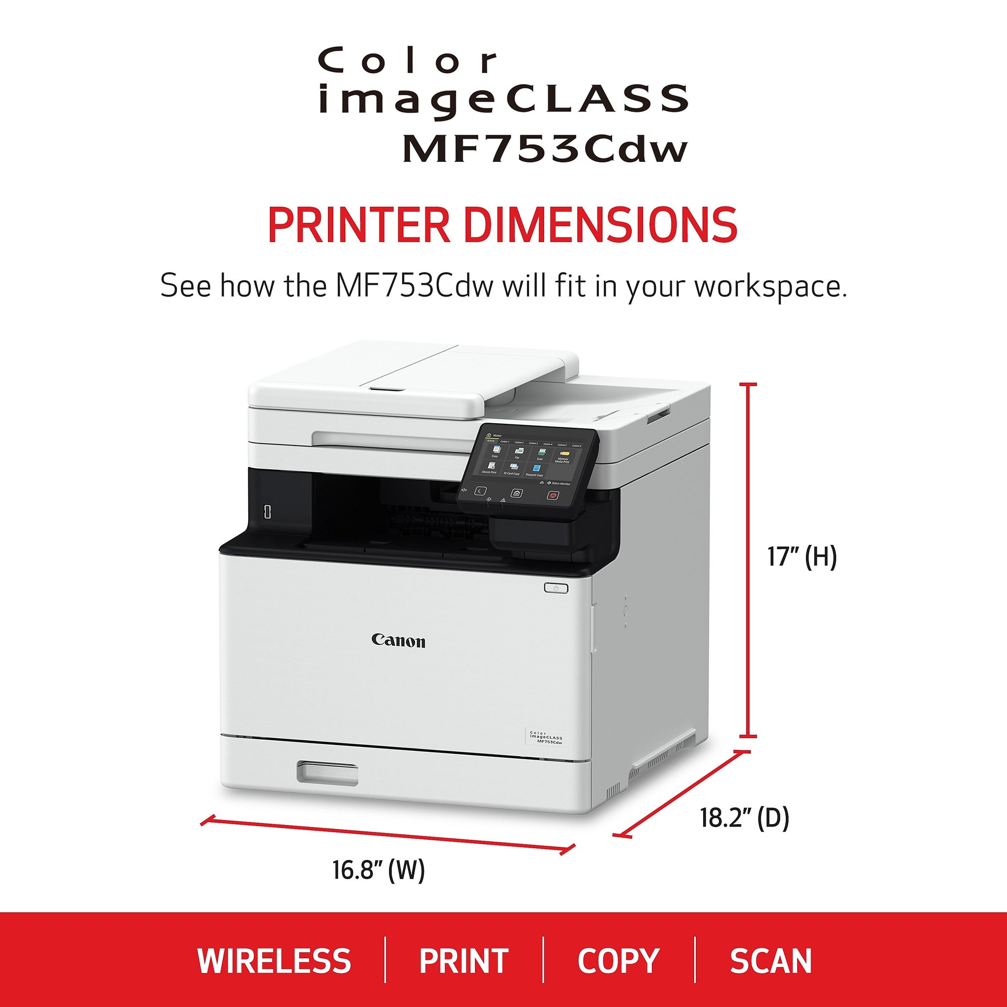 Canon Color imageCLASS MF753Cdw Wireless Color All-in-One Laser Printer