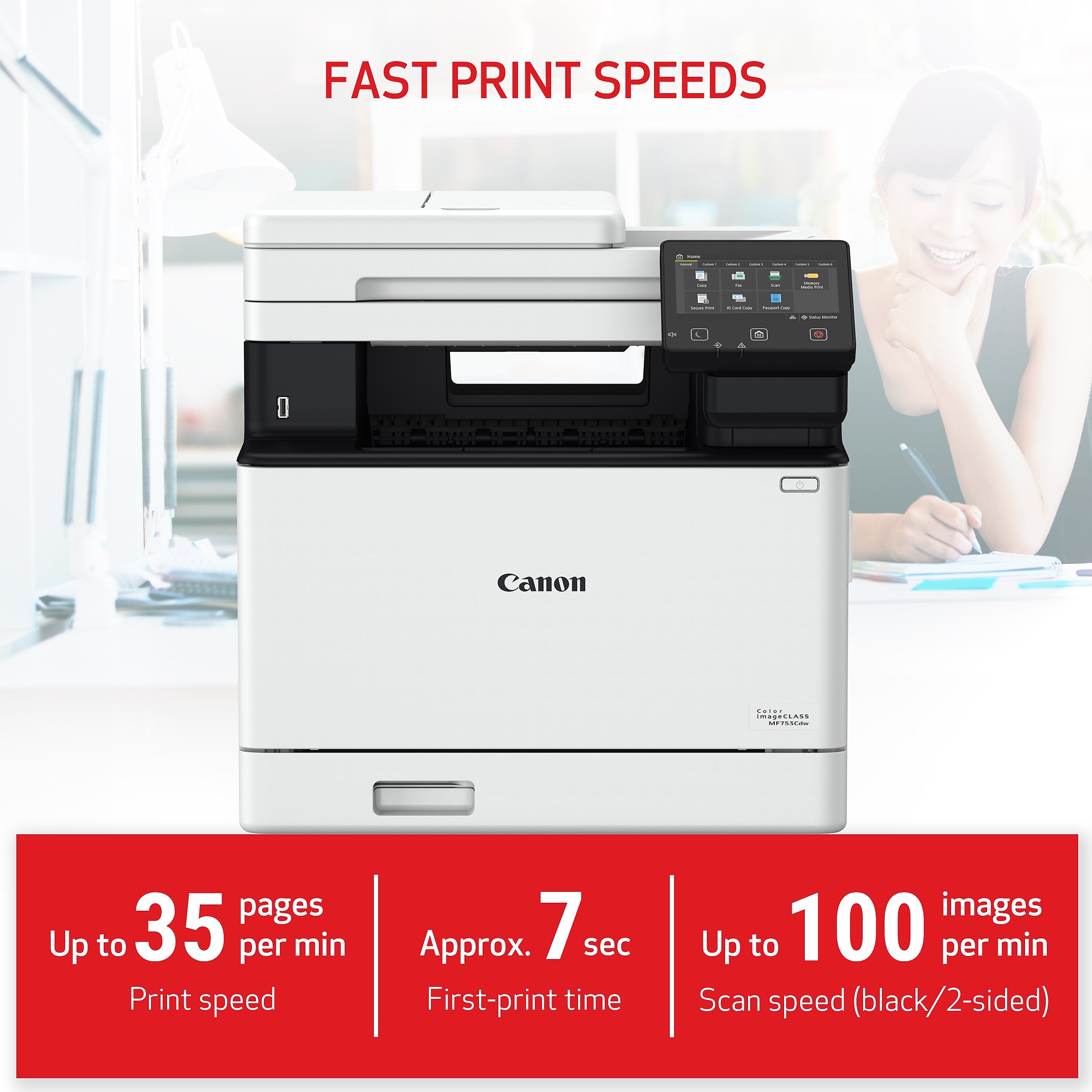 Canon Color imageCLASS MF753Cdw Wireless Color All-in-One Laser Printer