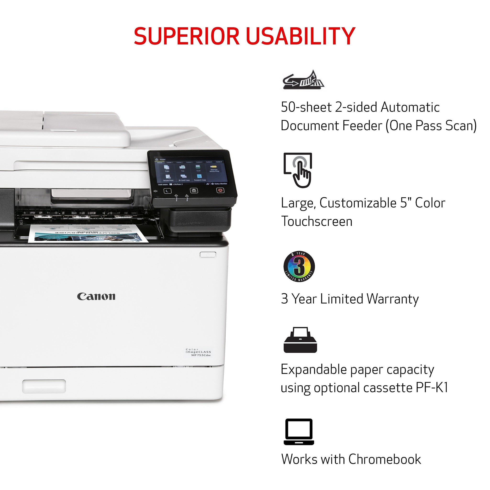 Canon Color imageCLASS MF753Cdw Wireless Color All-in-One Laser Printer