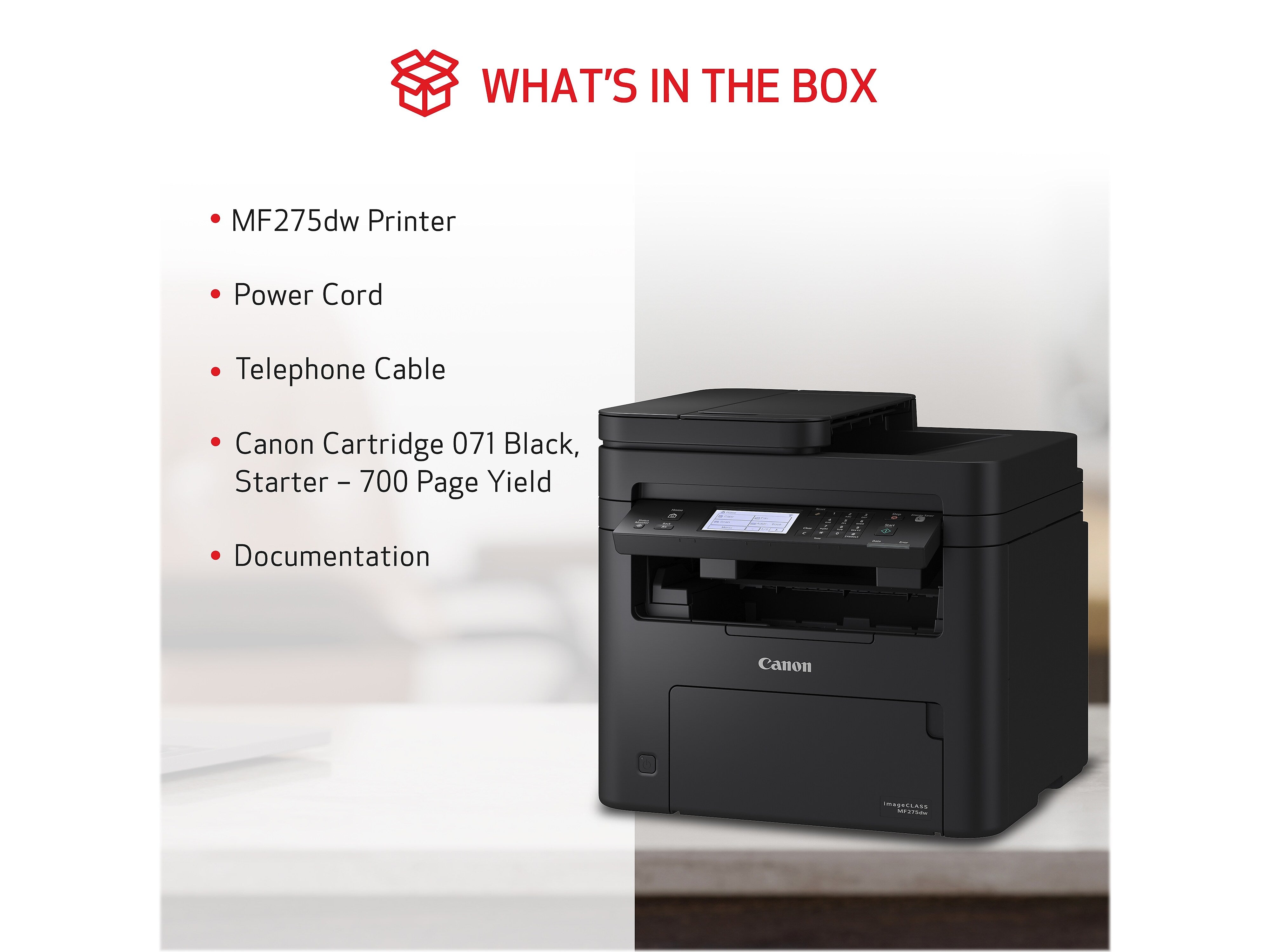 Canon imageCLASS MF275dw Wireless Black & White All-in-One Laser Printer