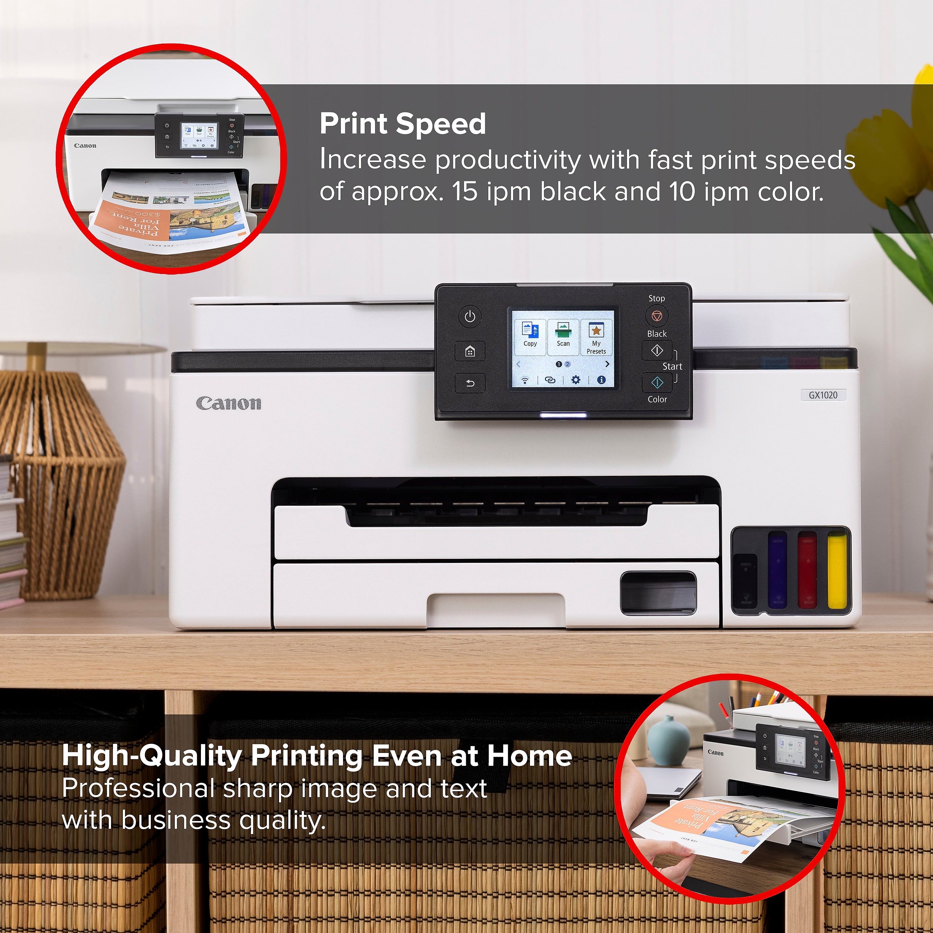Canon MAXIFY GX1020 Inkjet Printer, All-in-One Supertank, Print, Scan, Copy