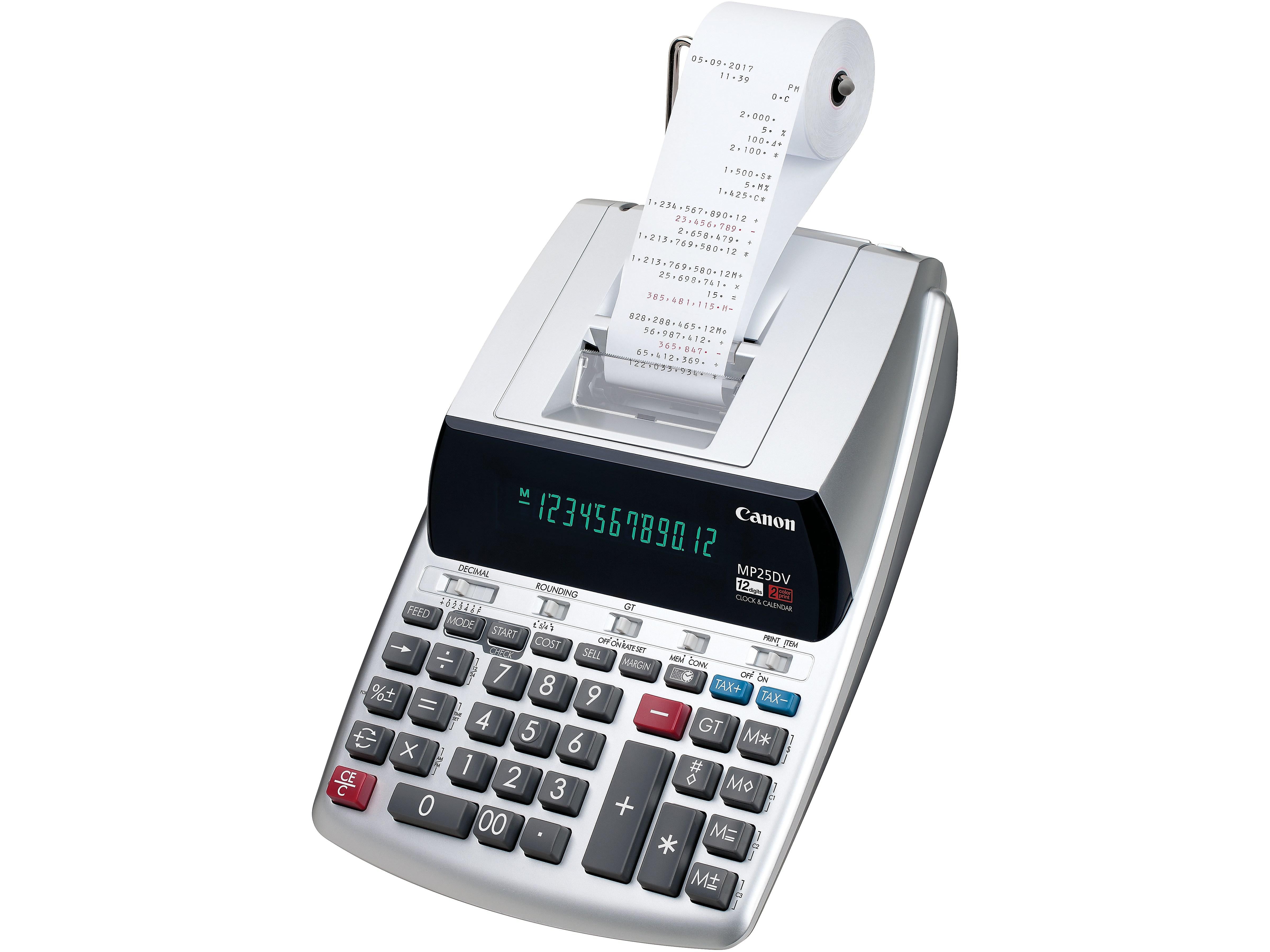 Canon MP25DV-3 2202C001 12-Digit Desktop Printing Calculator, Gray