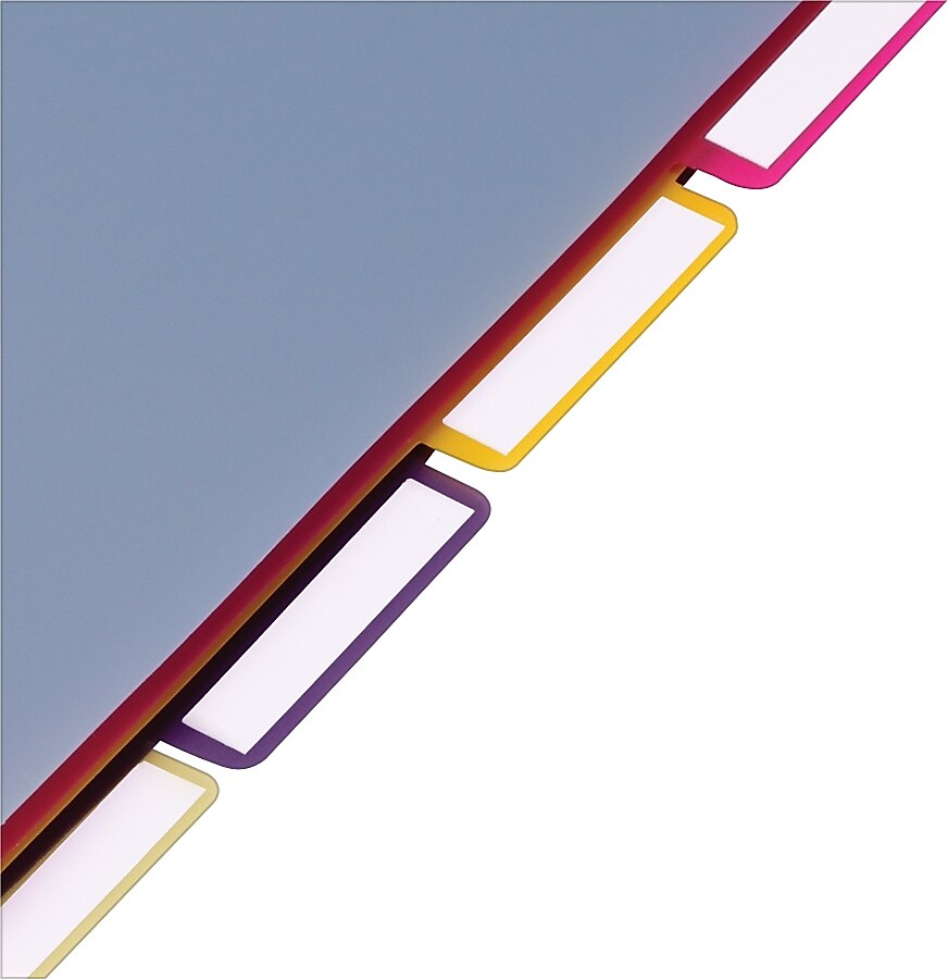 Cardinal Blank Dividers, 5-Tab, Assorted Colors, Set