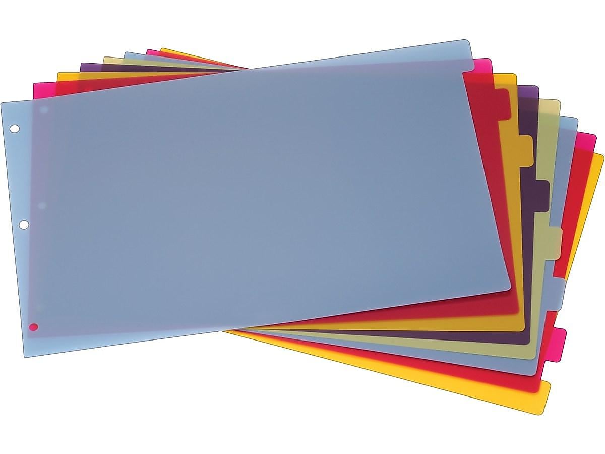 Cardinal Blank Dividers, 8-Tab, Blue/Green/Purple/Red/Yellow