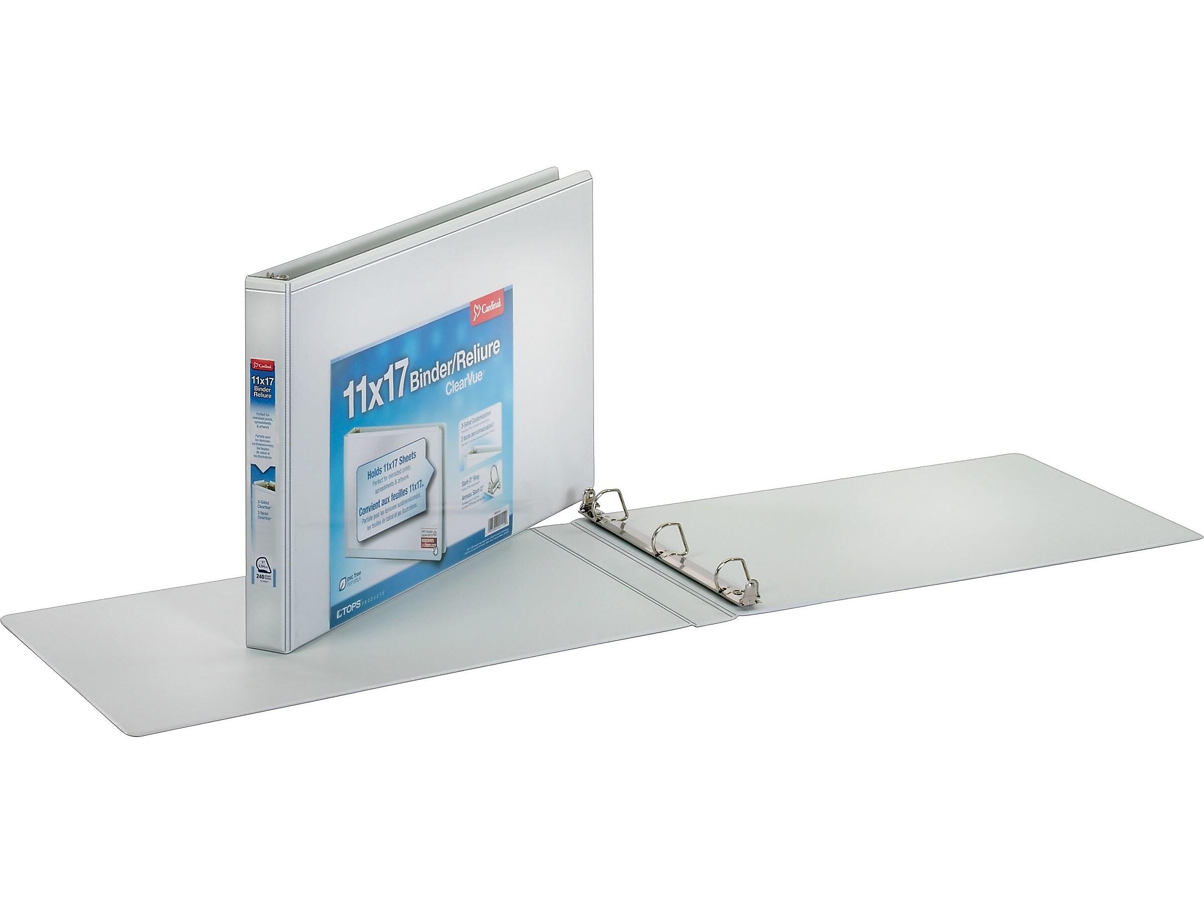 Cardinal ClearVue 1" 3-Ring View Binder, D-Ring, White