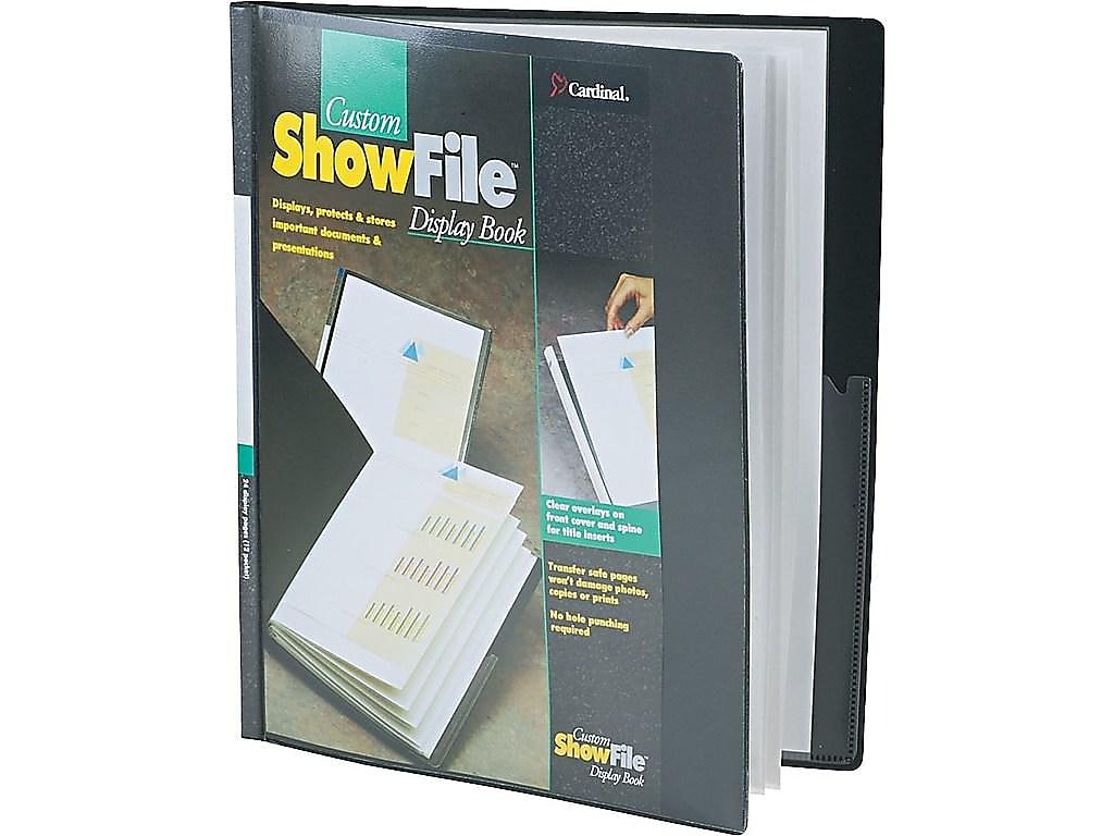 Cardinal Custom ShowFile Presentation Book, Letter Size, 12-Pockets, Black