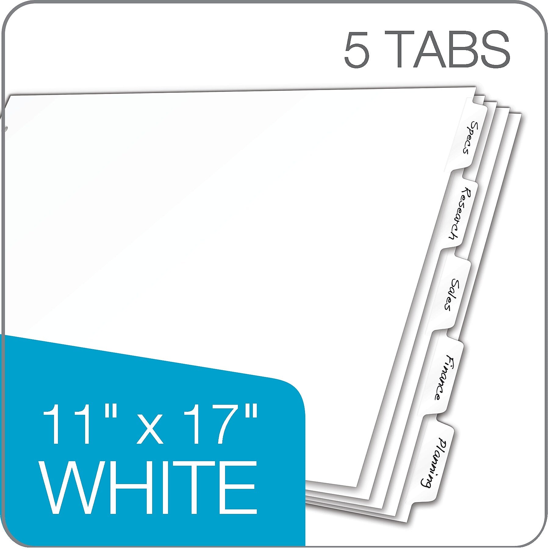 Cardinal Write & Erase Paper Dividers, 5-Tab, White