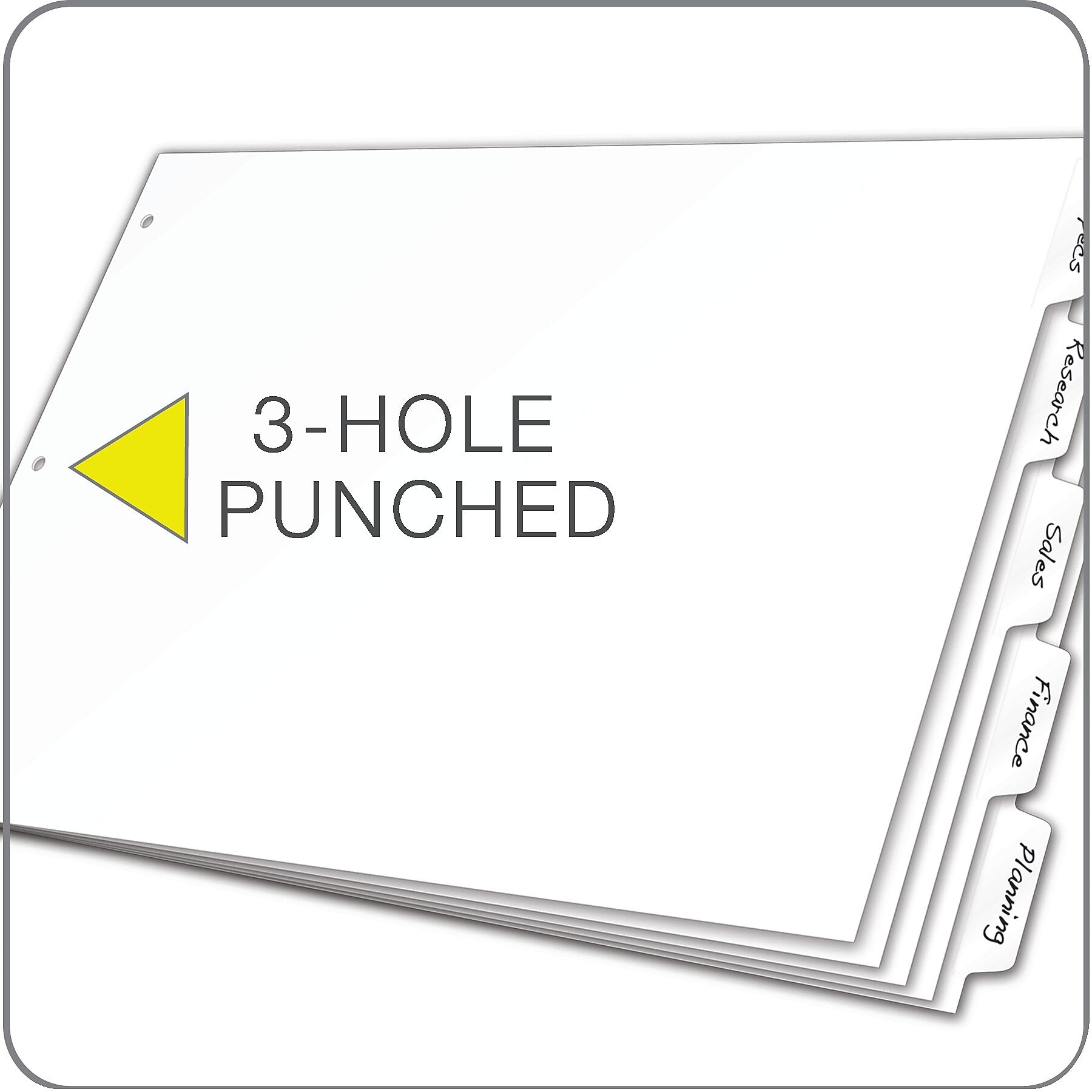 Cardinal Write & Erase Paper Dividers, 5-Tab, White