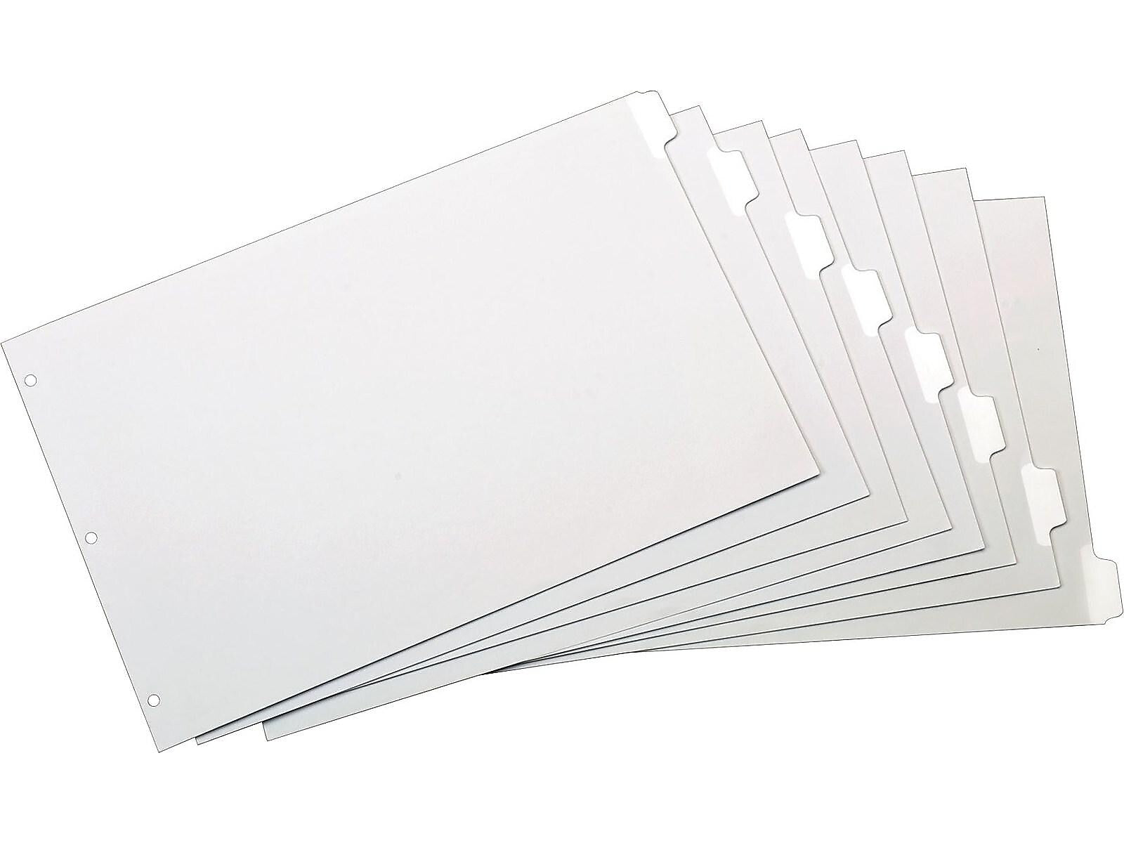 Cardinal Write & Erase Paper Dividers, 8-Tab, White