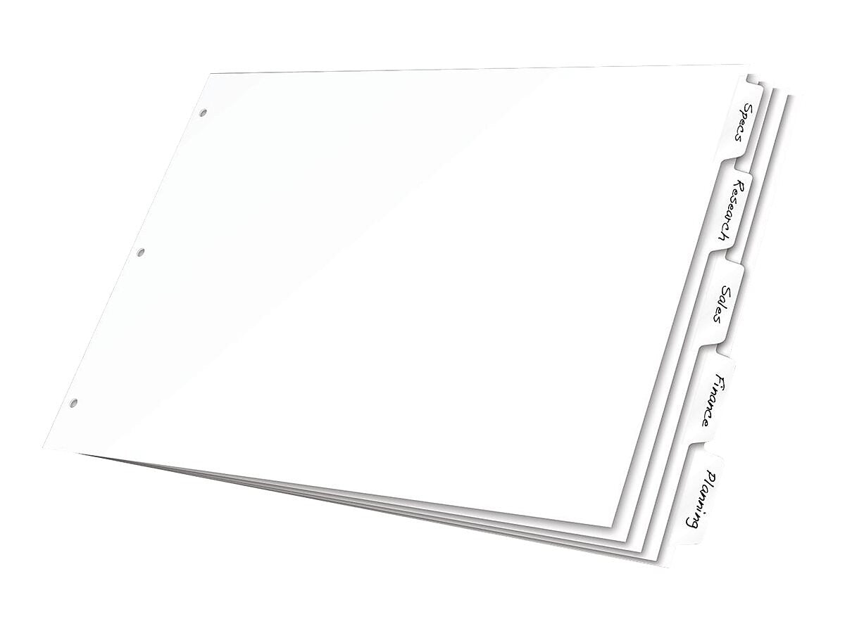 Cardinal Write & Erase Paper Dividers, 8-Tab, White